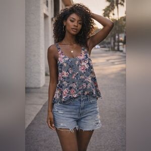 American Eagle Outfitters | Soft & Sexy Floral Tank, Size S